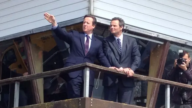 David Cameron and Peter Aldous in Lowestoft