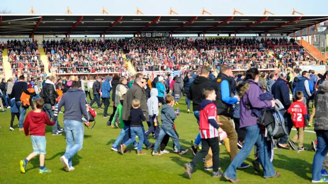 Exeter City v Carlisle United evacuatied