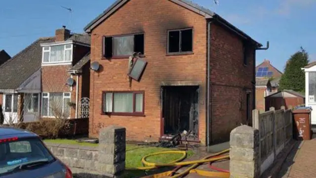 Scorched house