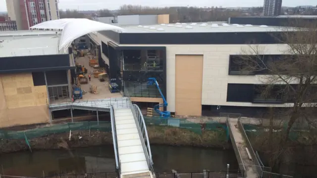 The view of the new Riverside development