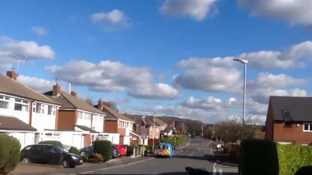 Clouds in blue sky over Macclesfield