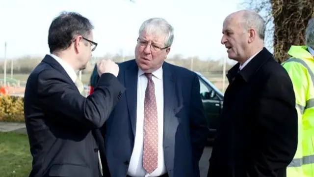 Transport secretary Patrick McLoughlin with leaders of the project