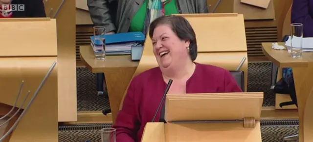 Jackie Baillie laughing