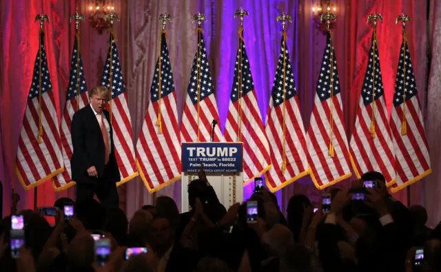 Donald Trump Holds Primary Night Press Conference In Florida