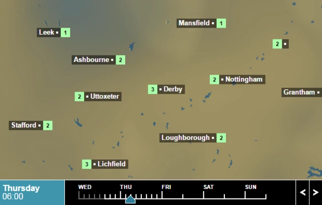 Weather temperatures for 6am on Thursday March 17