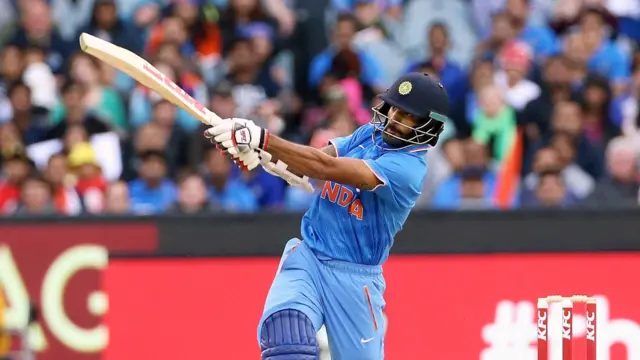 Shikhar Dhawan hits a six