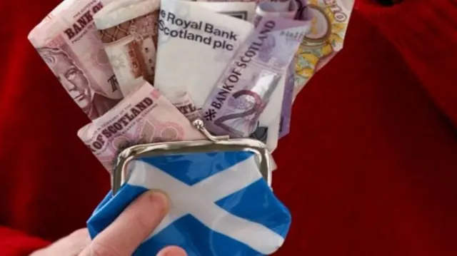 Purse with Scottish monmey