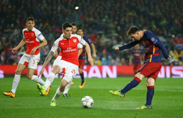 Lionel Messi shoots