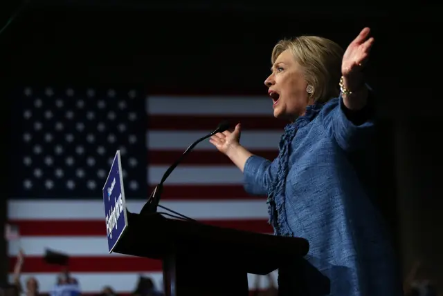 Democratic Presidential Candidate Hillary Clinton Holds Primary Night Event In Florida