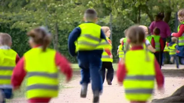 Pupils running