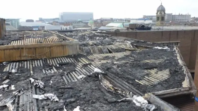 Assembly Rooms in Derby after car park roof fire