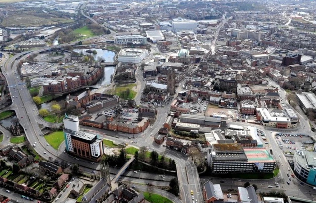 Aerial view of Derby