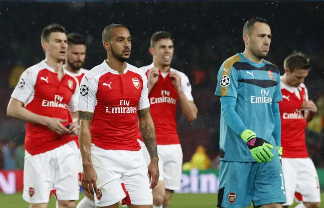 Arsenal's players walk off at full-time