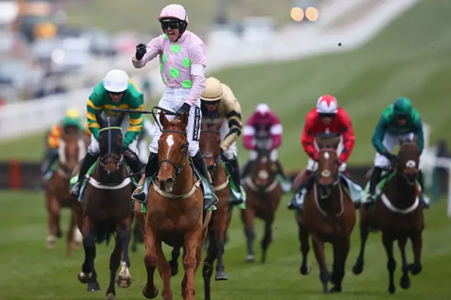 Ruby Walsh celebrates after riding Annie Power to victory