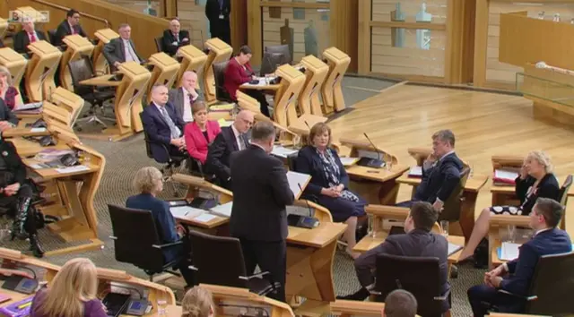 Alex Salmond giving final speech in the chamber