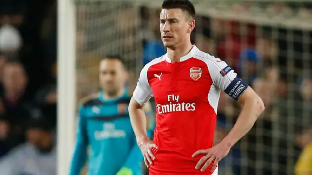 Laurent Koscielny after the Barcelona goal