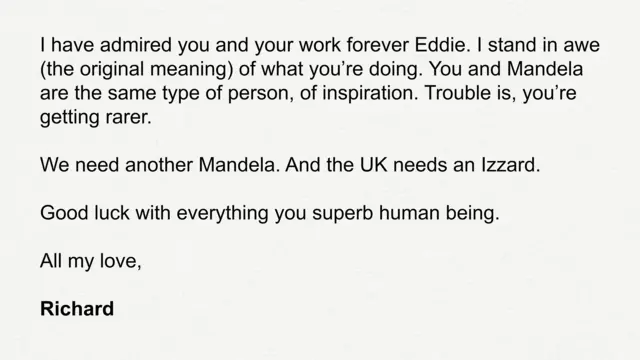 Letter to Eddie Izzard