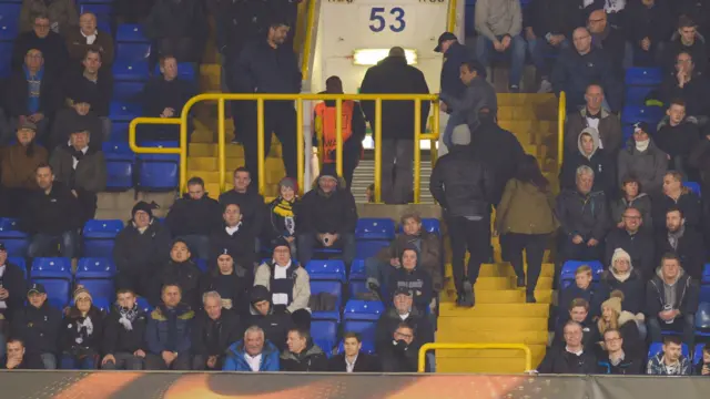 Spurs fans leave White Hart Lane