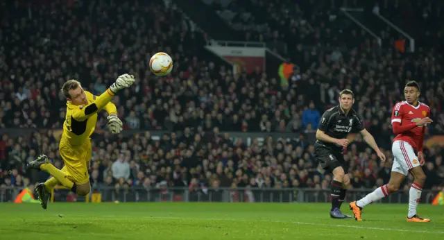 Simon Mignolet makes a save