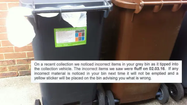 Pearl's bins with extract from her letter