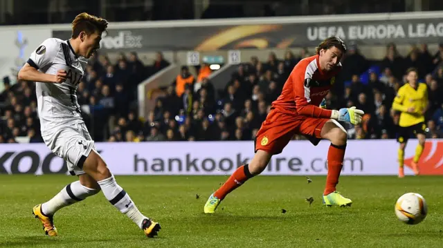 Son Heung-min scores