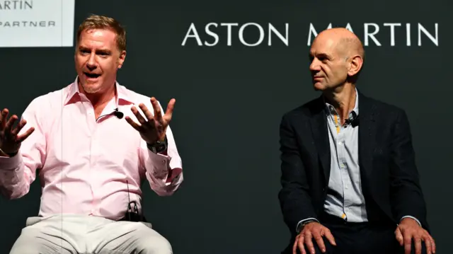 Adrian Newey (right) with Aston Martin's Marek Reichman, the company's Chief Creative Officer and Design Director