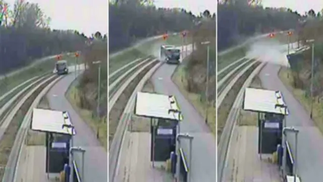 CCTV of bus crash