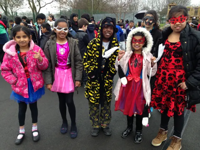 Children at Catherine Junior School in fancy dress