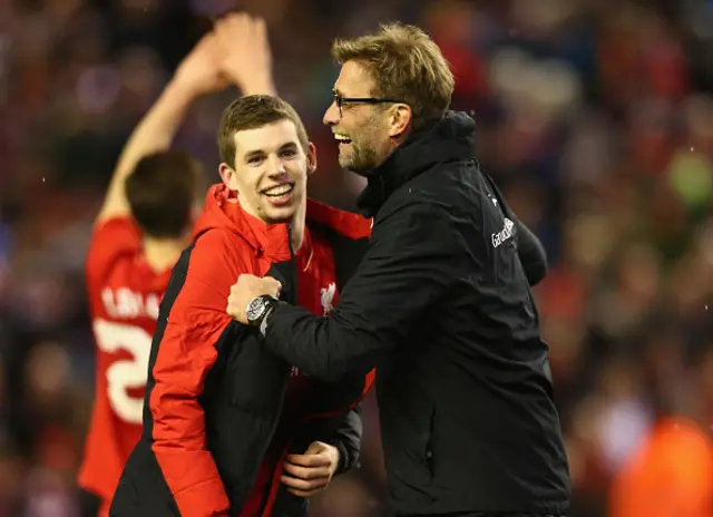 Jon Flanagan (left) and Jurgen Klopp