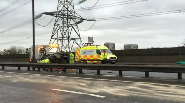 M6 crash scene