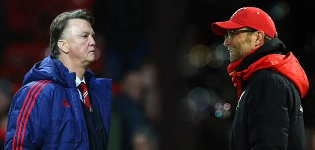 Man Utd boss Louis van Gaal (left) and Liverpool manager Jurgen Klopp