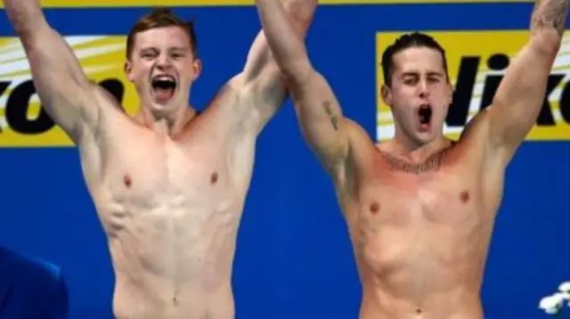 Adam Peaty (L) and Chris Walker-Hebborn