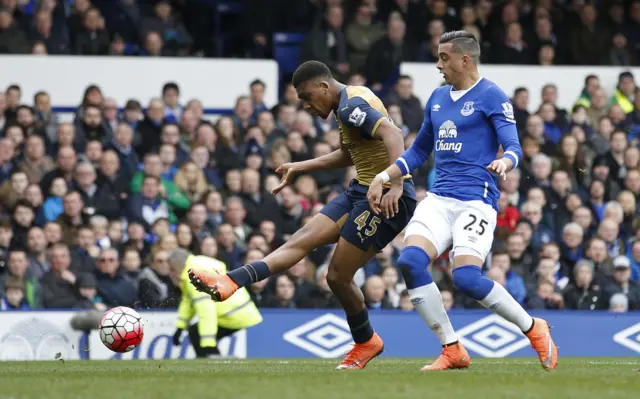 Alex Iwobi scores for Arsenal