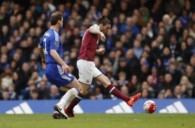 Andy Carroll restores West Ham's lead