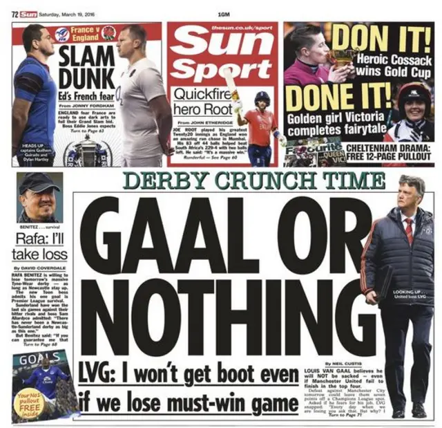 Saturday's The Sun back page