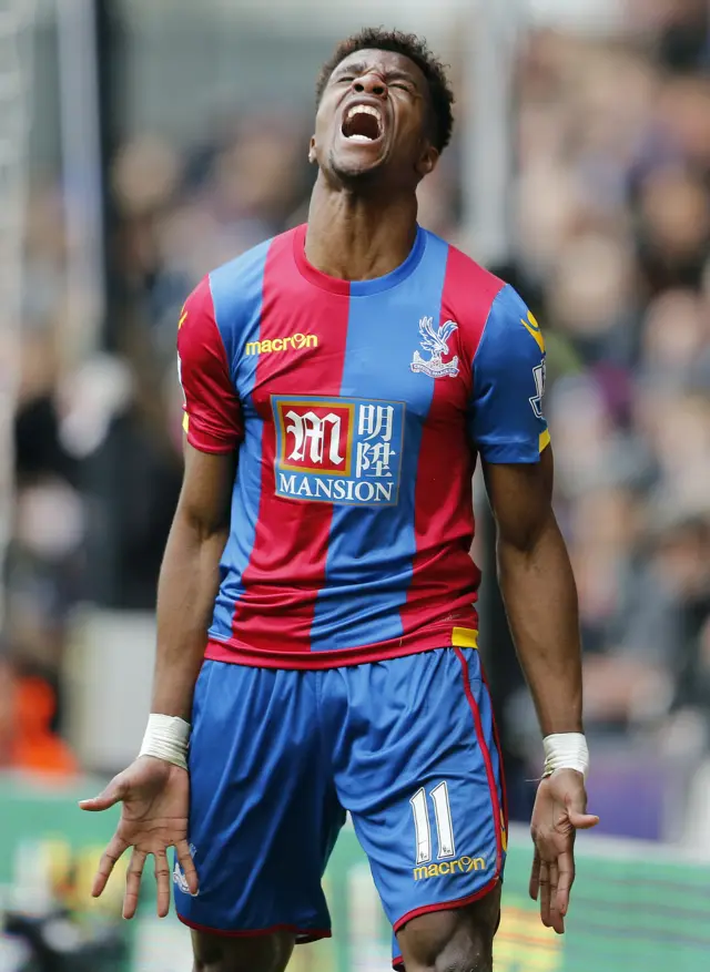 Palace forward Wilfried Zaha fails to score