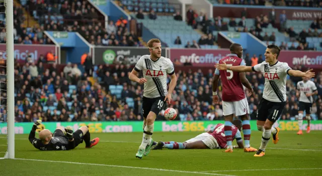 Tottenham goal at Aston Villa