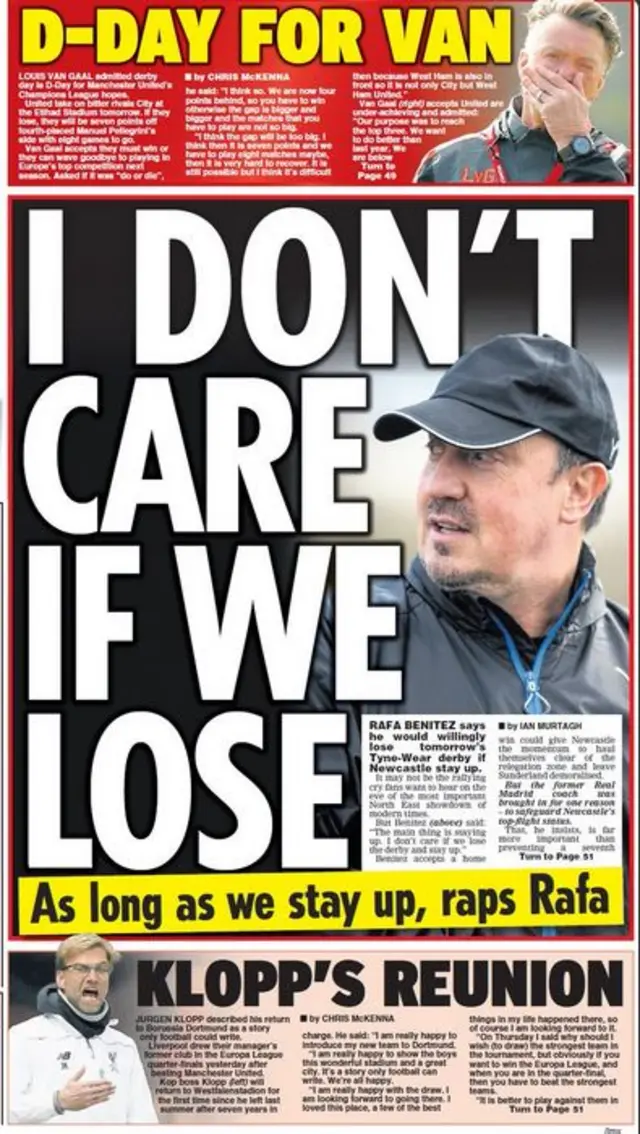 Saturday's Daily Star back page