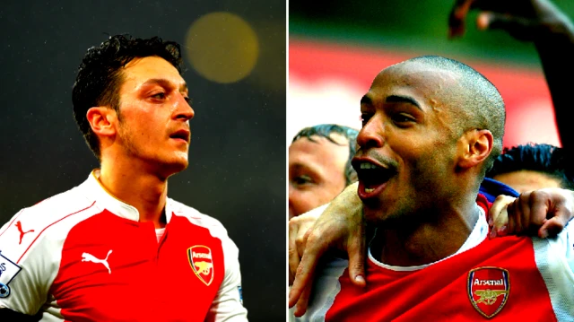 Mesut Ozil and Thierry Henry