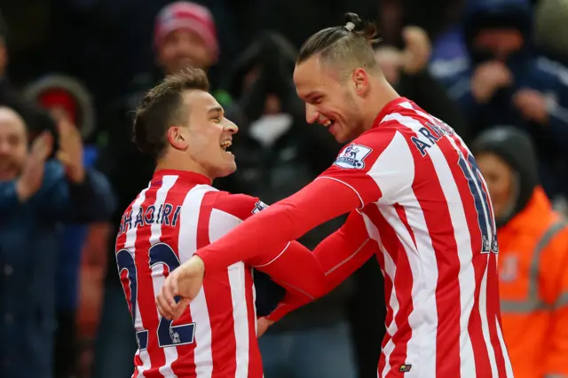 Xherdan Shaqiri celebrates