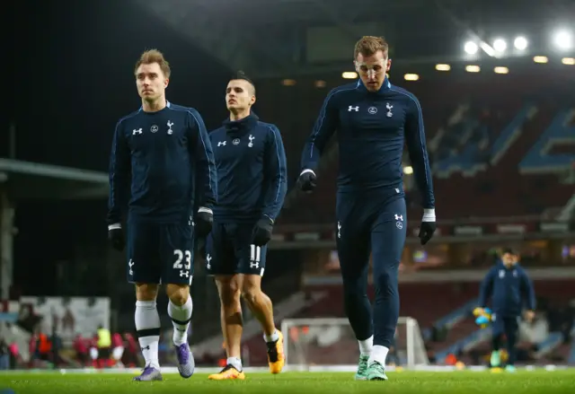 Christian Eriksen, Erik Lamela and Harry Kane