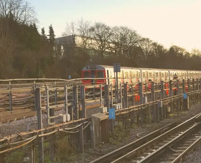 Derailed train