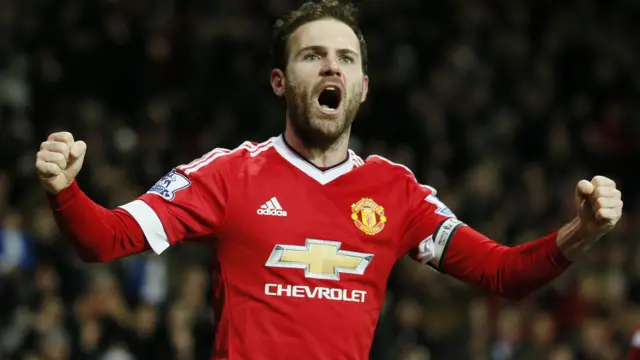 Juan Mata celebrates