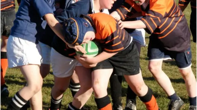 Rugby maul during a school match