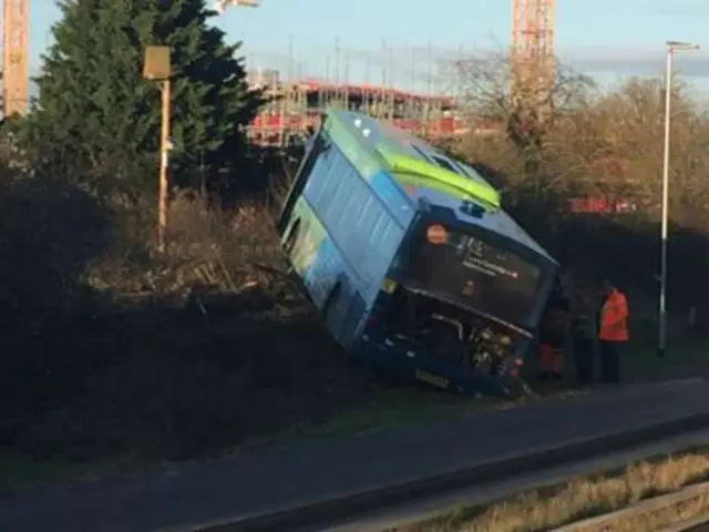 Guided busway crash