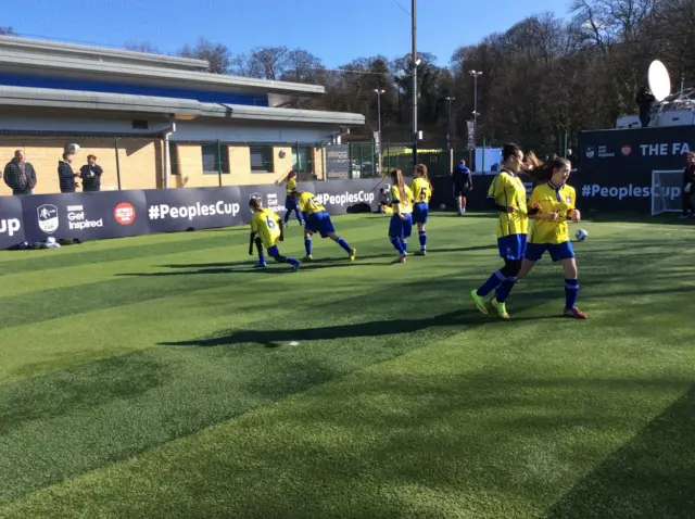 Doncaster Belles warming up