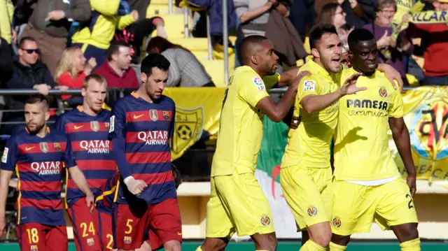 Villarreal's players celebrate