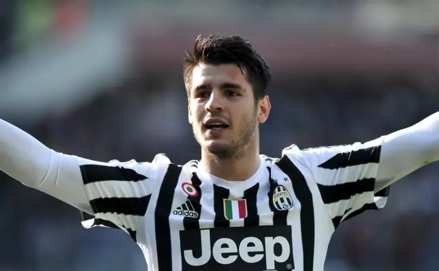 Alvaro Morata celebrates