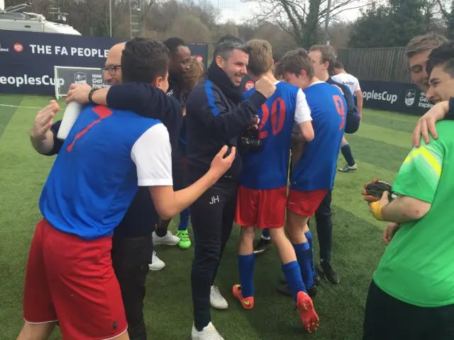 St Johns Wood celebrate winning the U16 boys category in the FA People's Cup