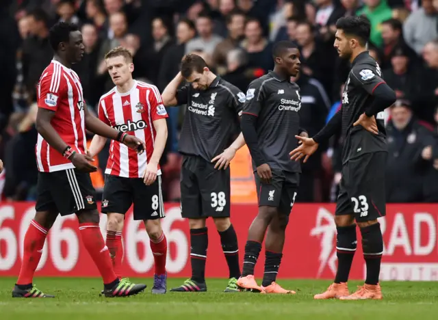 The players at full-time